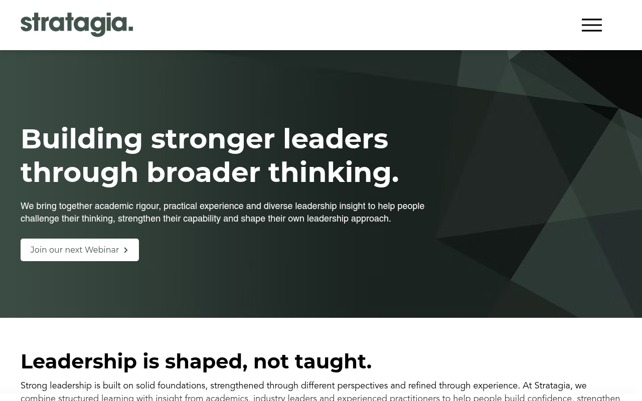 Stratagia leadership development website