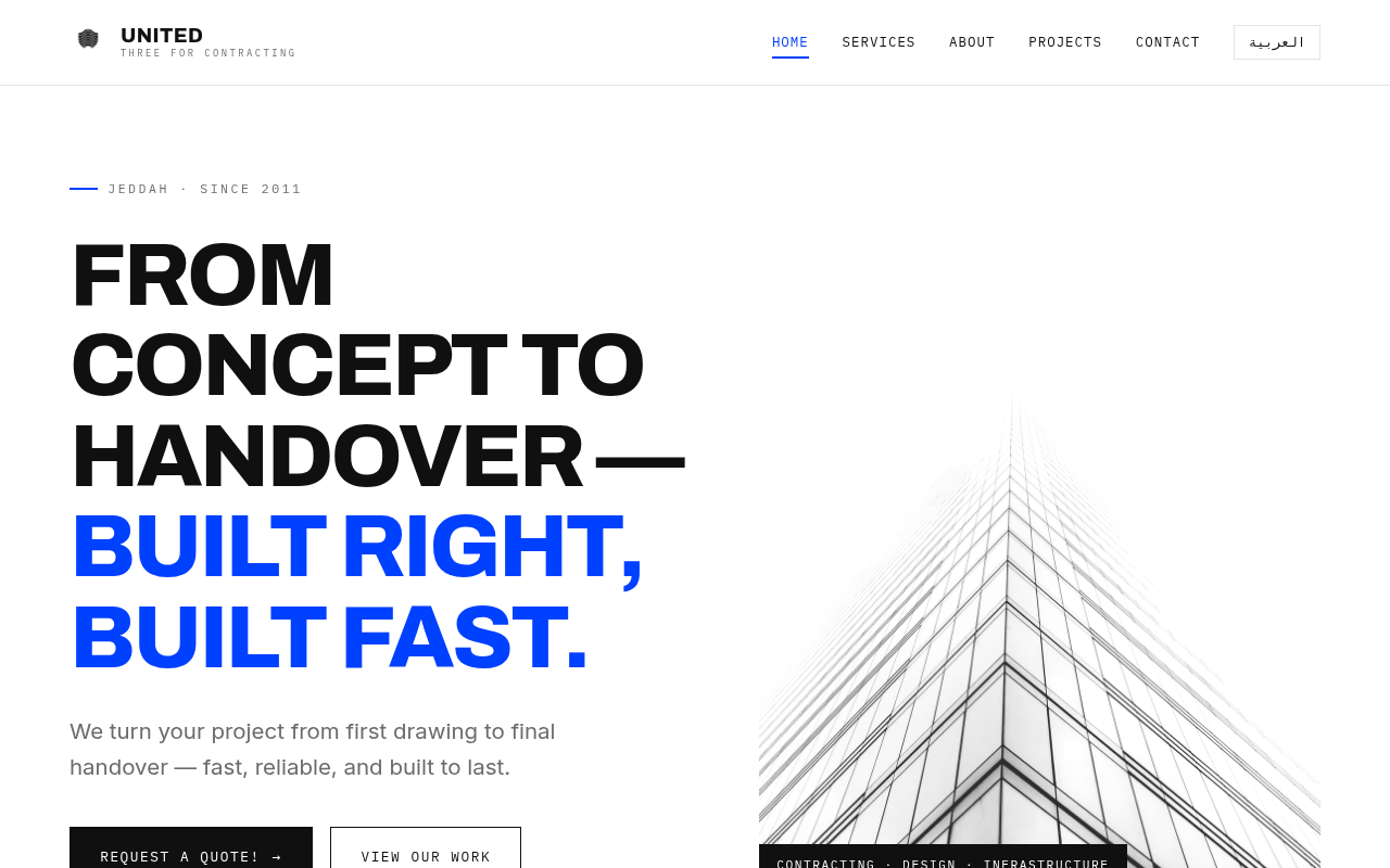 United-3 Contracting bilingual website